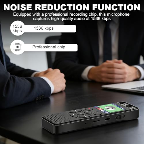 128GB Diktiergerät, Mini Aufnahmegerät mit Wiedergabe und sprachgesteuerter, Voice Recorder mit Rauschunterdrückung für Vortrag/Interviews/Klassen/Meeting
