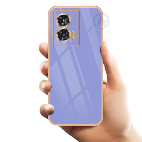 Image of AESTMO Back Case Cover for Moto Edge 50 Fusion 5G Back Cover | Gold Electroplating Chrome | Raised Edges | Super Soft-Touch | Bumper Back Case for Moto Edge 50 Fusion 5G (Gold & Blue)
