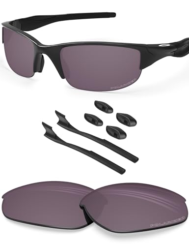 Verres de rechange polarisés pour Oakley Half Jacket 2.0 OO9144 Gris iridium