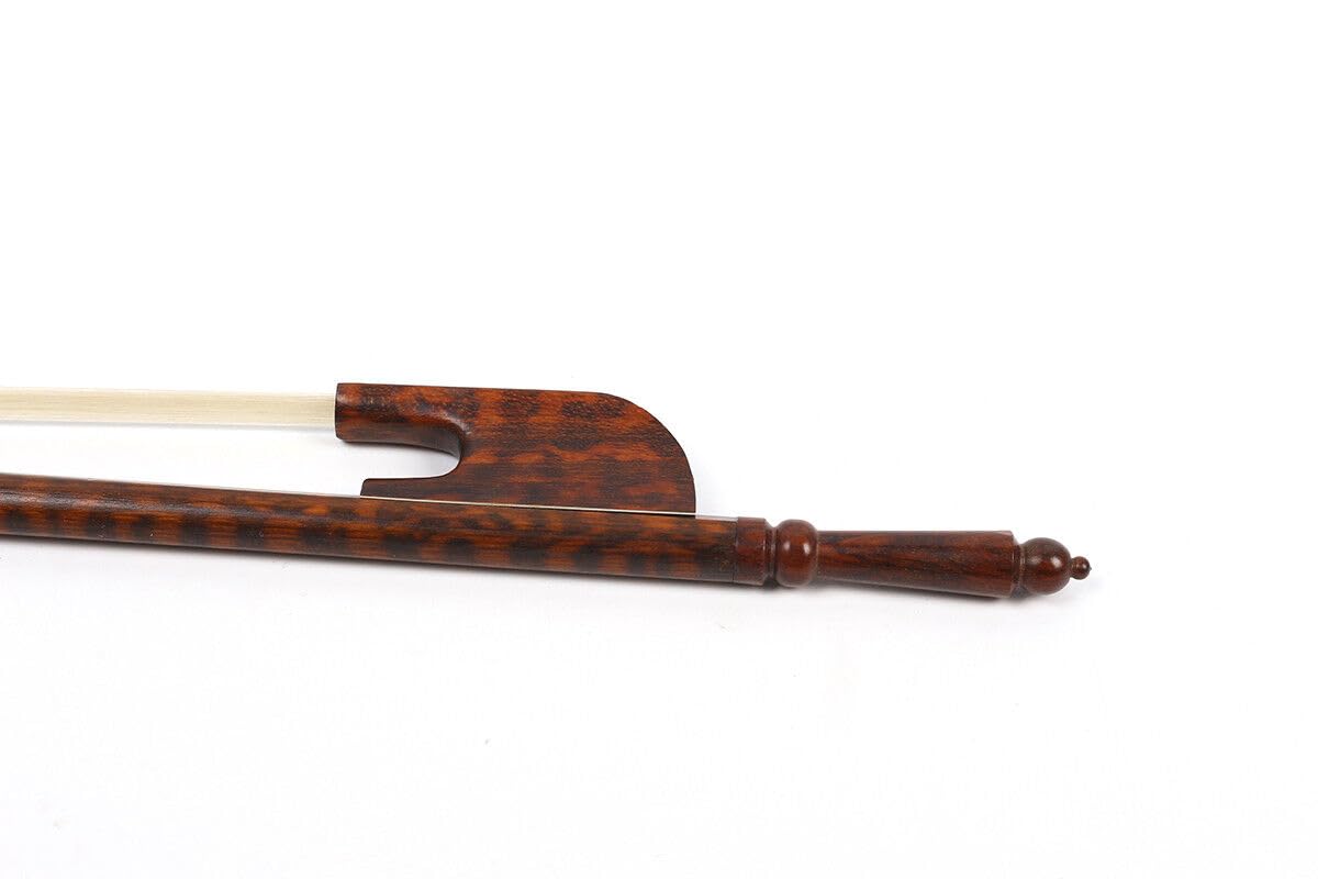Arco para violín 4/4 de madera de serpiente, estilo barroco, ligero, bien equilibrado, pelo de caballo natural (tornillo largo)