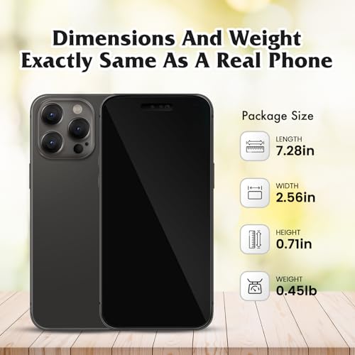 Non-Working Replica 1:1 Pretend Phone Dummy Display Model for 14 Pro 6.1 Inches - Fake Baby Cell Phone Toy (Black With Black Screen) - Thumbnail 2