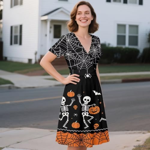Image of Women's Summer Dresses Short Sleeve Formal Dresses with Pockets | Lightweight polyester fabric delivers cool airflow during hot summer outdoor activities