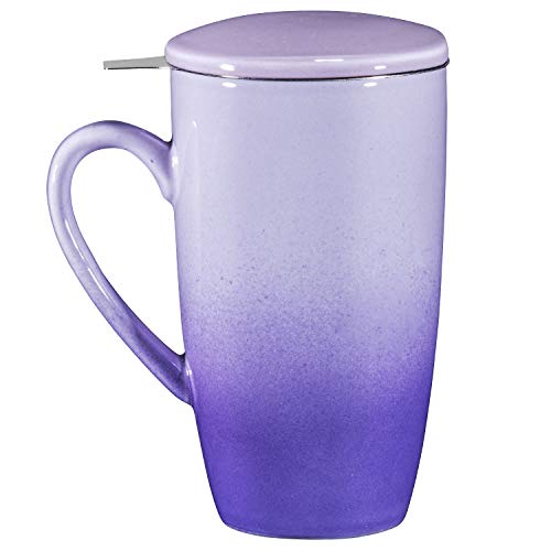 Taza de té de cerámica con infusor de acero inoxidable Cover