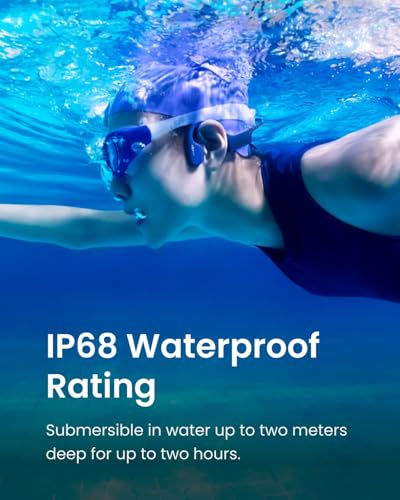 SHOKZ OpenSwim – Fones de ouvido à prova d'água MP3 de condução óssea para natação – Fones de ouvid