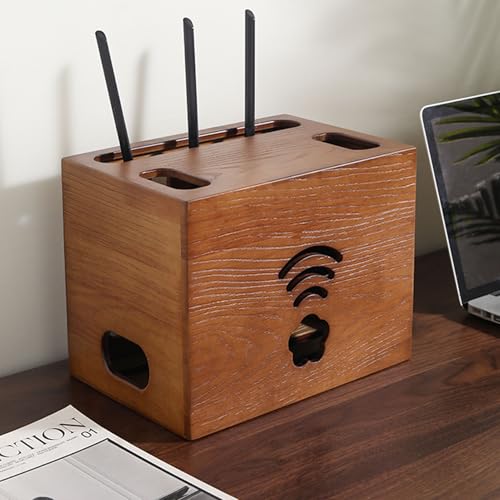 Boîte de rangement pour routeur Wi-Fi et câbles avec étagères - 2