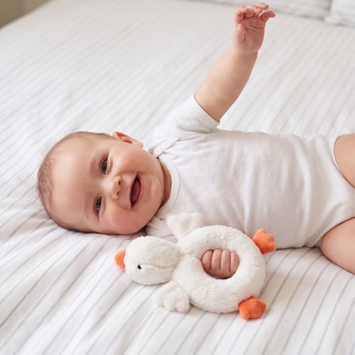 Image of Karenhi Goose White Stuffed Animal Little Stuffed Animal Praying Baptism Soft Plush Snuggle God's Toy Embroidered Religious Gifts for Boys Girl Baby Shower Mom Barnyard Nursery Decor Doll Toy
