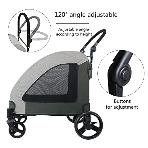 Totoro ball 4 Wheel Dog Stroller for Large or 2 Dogs for Jogger Wagon Foldable Travel Carriage Can Easily Walk in/Out Up… - Image 4