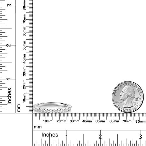 Gem Stone King Stackable White Moissanites Half Eternity Wedding Band Ring For Women | 925 Sterling Silver | 0.30 Cttw | Available in Size 5,6,7,8,9 | Fine Jewelry Gifts for Her Mom Women Wife4