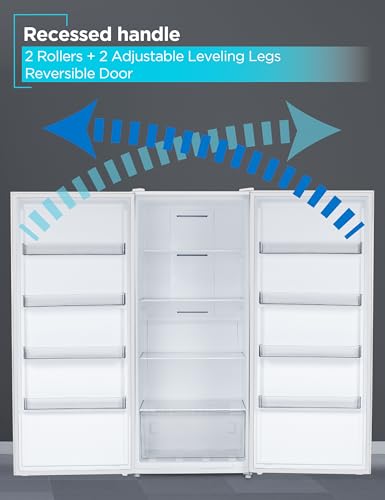 Image of BLACK+DECKER 21 Cu. Ft. Convertible Freezer Refrigerator, Upright Freezer or All Fridge with Glass Shelves, Reversible Door, R600a Refrigerant, ENERGY STAR rated, Frost Free, BUC2100JW, White