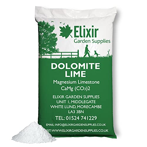 Elixir Gardens Dolomite Lime Fertiliser & Soil Improver | 500g-25kg Bags Available | Magnesium Limestone Dolodust 1kg Bag | Treats up to 20 sq. meters!