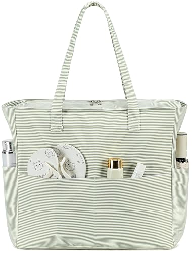 Image of Waterproof Beach Tote Pool Bags for Women Ladies Extra Large Gym Tote Carry On Bag With Wet Compartment for Weekender Travel