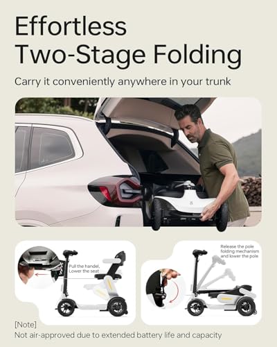 Image of PAISEEC S3 Mobility Scooters for Seniors, 25 /40 Miles Long Range, 2-Step Folding Mobility Scooter for Adults, 300 lbs Capacity, AI Speed Control, All Terrain Mobility Scooter