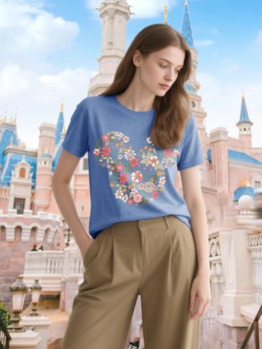 Image of Magic Kingdom Castle Shirt Holiday Short Sleeve Boho Clothes for Women
