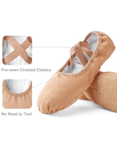 Image of Stelle Ballet Shoes for Women Highly Stretch Canvas Split Sole Dance Yoga