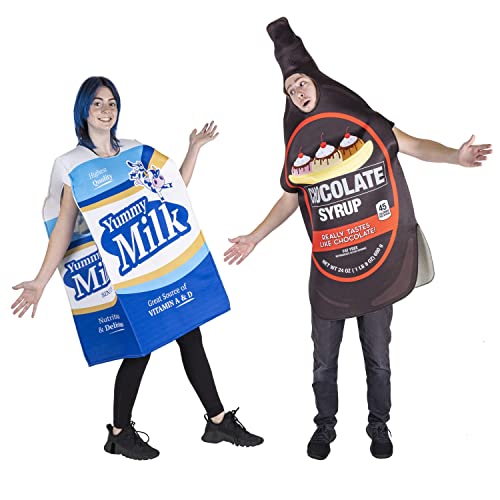 Chocolate Milk Halloween Couples Costume - Funny Carton And Syrup Bottle Outfits #TOP1