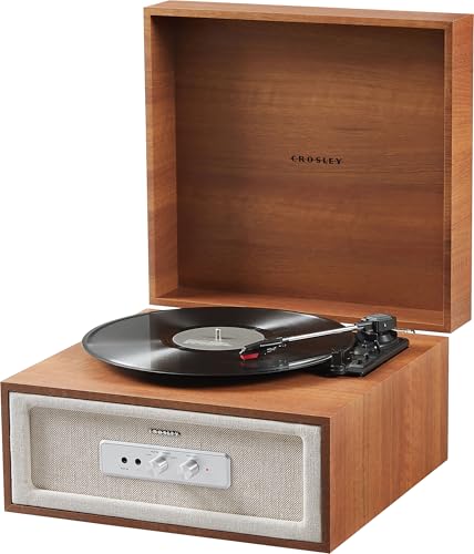 Crosley CR6235AFT-NA Rohe 3-Speed Bluetooth in/Out Vinyl Record Player Turntable with Built-in Speakers and Detachable Legs, Natural