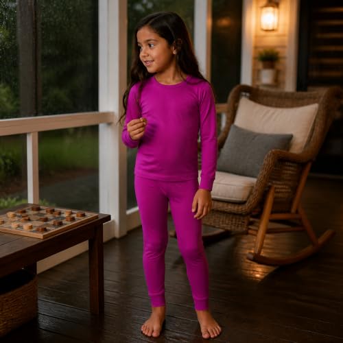 Image of Kids Boys Girls Soft 2-Piece Solid Long Sleeve Shirt and Pants Set