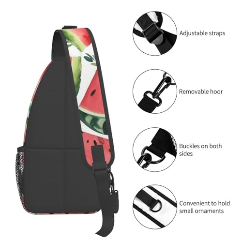 Mochila tipo sling deportiva unisex negra para senderismo miniatura 5