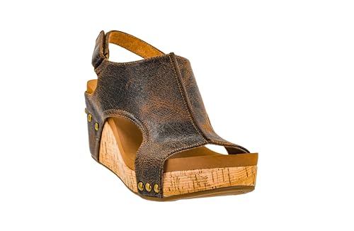 Image of Corkys Footwear Womens Carley Wedges, Featuring Corkys EVA Foam Cushioned Insoles, A 2.5 Inch Heel, Lightweight For All Day Wear, And Hook And Loop Closure