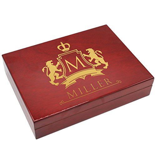Custom Engraved Cigar Humidor And Hygrometer Box - Premium Rosewood Piano Finish - Personalized And Monogrammed #TOP1