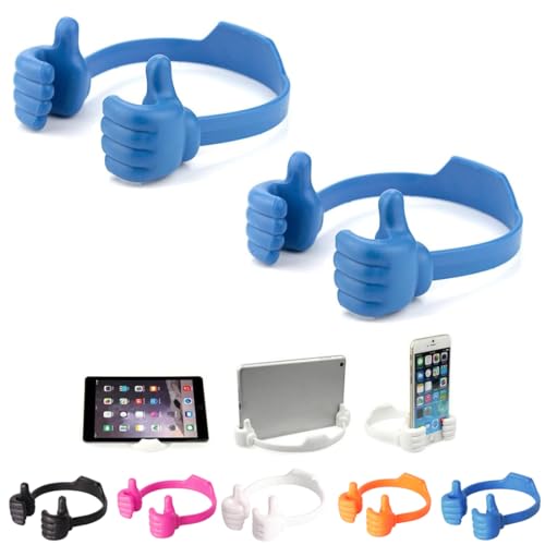 ROGOHPE 2 Packs Thumbs Up Lazy Mobile Cell Phone Tablet Holders Portable Fun Lazy Tabletop Thumb Phone Stand Adjustable Phone Stand for Desk Bed Desktop Mount Stand