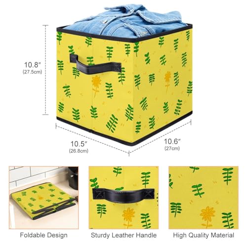 Cube de rangement en tissu jaune pour une maison sereine - 4