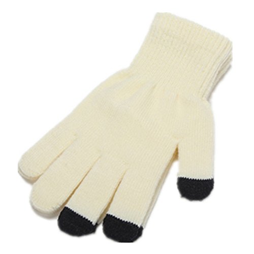 IT'S RIDIC! Warm Knitted Stretch touchscreen/texting winter gloves with a soft texture. Just thick enough to not be bulky. Off-White
