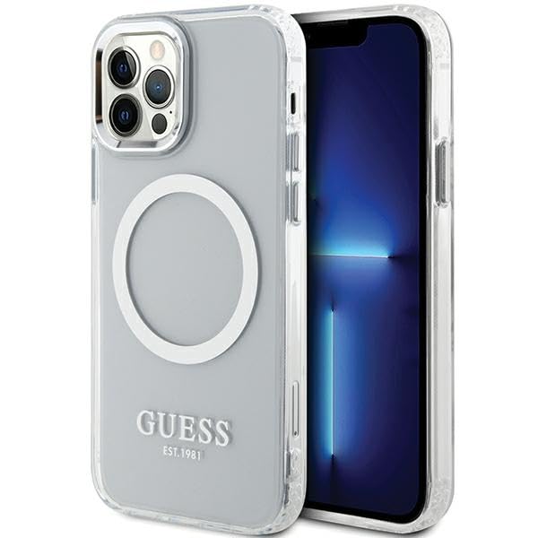 Guess GUHMP12MHTRMS Coque Rigide pour iPhone 12/12 Pro 6,1'' Argenté