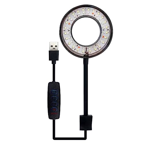 Halatua Luz LED para acuario | Luces LED para acuario, luces de pecera, luz LED, rotación de 360°, 8 W, enchufe USB, bajo consumo, luces coloridas para acuarios, peceras, piscinas pequeñas