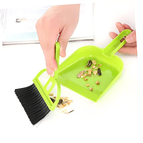 HAMPPLIES Mini Besen und Kehrschaufel Set für Käfigen und Kleinen Räumen Wiederverwendbar zu Spülen für Tierhalter Grün – Bild 5