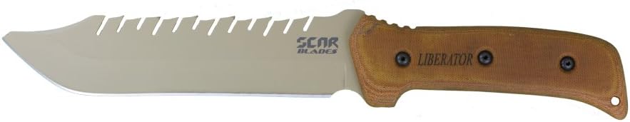SCAR Blades Liberator Knife, Powdercoat Gray/Brown/Black