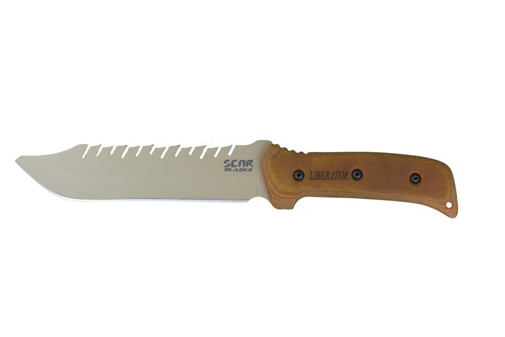 SCAR Blades Liberator Knife, Powdercoat Gray/Brown/Black