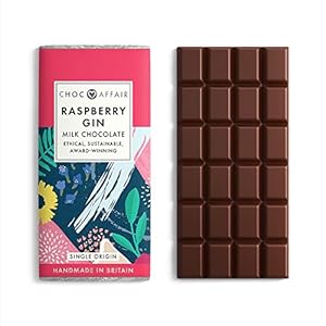 Choc Affair Gin & Raspberry Smaak Melk Chocolade Bar geschikt voor Vegetariërs Mooie Artisan Gift Chocolade