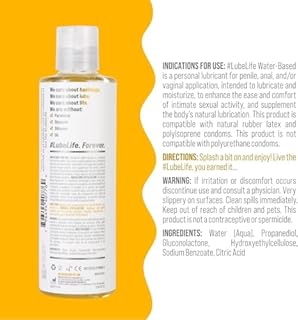 Lube Life Water Based Personal Lubricant, Lube for Men, Women & Couples, Non-Staining, 2 x 8 Fl Oz (240 mL)