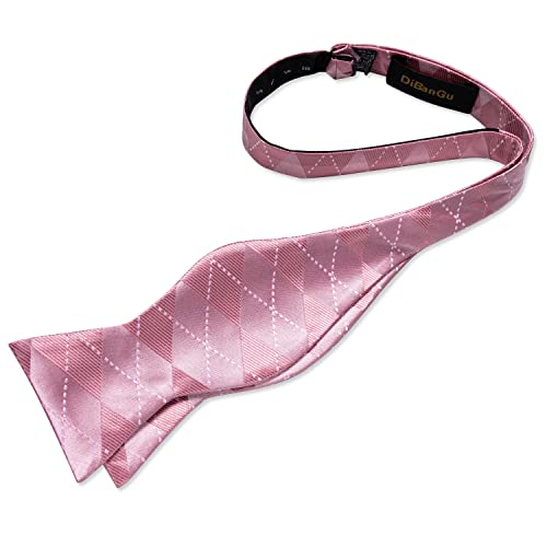 Image of DiBanGu Paisley Bow Ties for Men Silk Self Tied Bowtie and Pocket Square Cufflinks with Lapel Pin for Wedding Party
