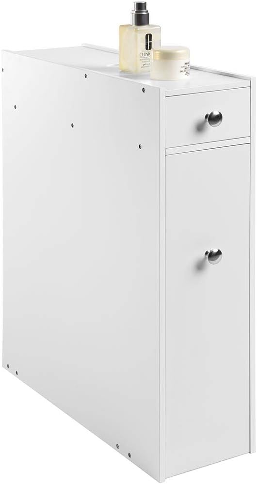 BAKAJI Bathroom Mobile Cabinet - White - 48x16x58cm