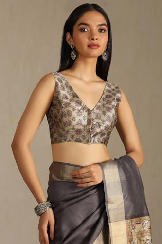 Image of Soch Womens Tussar Solid Saree