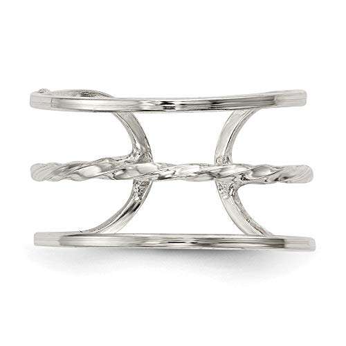 Adjustable Ring Band 925 White Sterling Silver Women's Flat Twisted4