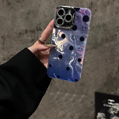 Image of PEEPERLY Back Cover Case for iPhone 13 Pro Max Scratch Resistant Anti-Slip TPU Shockproof Protective Durable Prismatic Smiley Polka Dot Case for Girls & Women