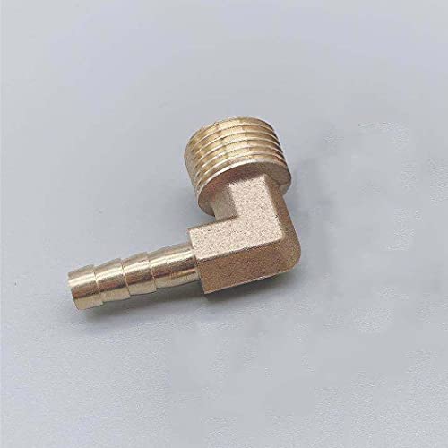 Lnanqing-Brass Adapter Hose Barb ID 6-19mm 90 Degree Male Thread 1/8" 1/4" 3/8" 1/2"BSP Elbow Brass Barbed Fitting Coupler Connector Adapter, Garden Hose Connector(12mm,3/8")