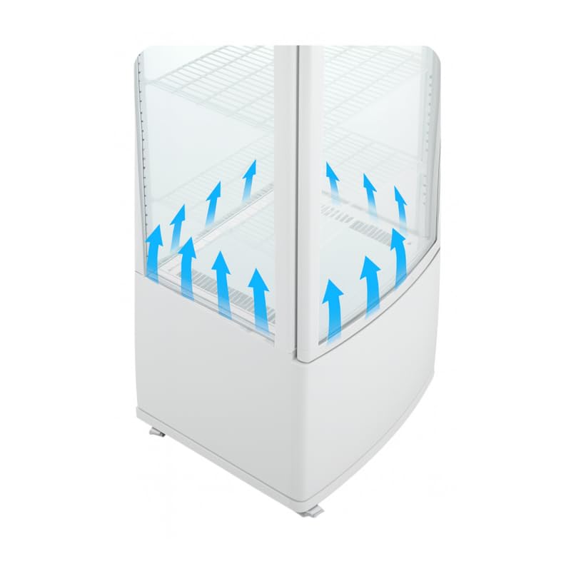 Vitrina Refrigerada Panorámica Blanca 235L - 4 Caras Acristaladas - LED - 0/+12°C