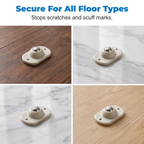 Image of Self Adhesive Mini Caster Wheels, 360 Swivel Stick-On Appliance Rollers (8)