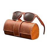 Personalized Wooden Sunglasses with Leather Case,Dark Polarized Lenses,Suitable for Both Men and Women,Bridesmaid Gift,Men's Gift,Gift for Her,Wedding Gift