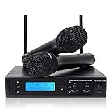 Sound Town 200-Channel Professional UHF Wireless Microphone System with 2 Handheld Microphones, for Church, Business Meeting, Outdoor Wedding and Karaoke