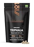 Organic Triphala 1400mg - 90 Vegan Capsules – Potent Three Fruits Formula Supplement (Phyllanthus Emblica, Terminalia Bellirica & Terminalia Chebula) - By Alpha01