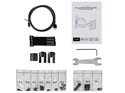 Monoprice Low Profile Full-Motion Articulating Tv Wall Mount Bracket For Tvs 23In To 42In, For Samsung, Vizio, Sharp, Lg, Tcl, Max Weight 77 Lbs., Vesa 200X200 - Commercial Series #TOP6