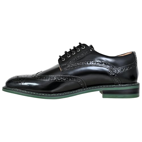 Image of Hx London Brush-Off Leather Men Brogues Formal Derby Shoes