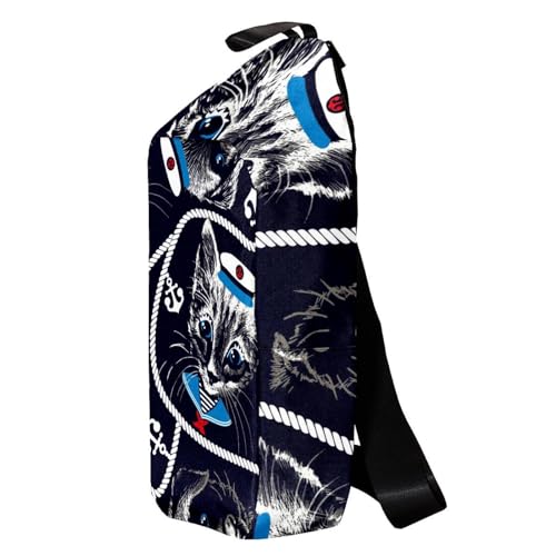 Bolsa cruzada de marinero con ancla, mochila compacta de 16x36cm para hombre y mujer 3