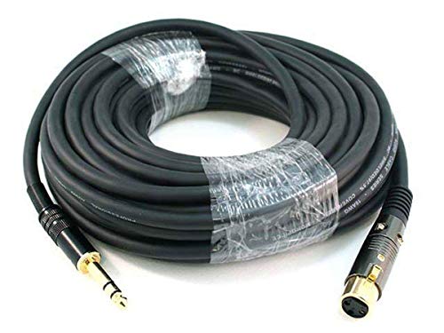 Image of Monoprice 104774 50-Feet Premier Series XLR Female to 1 /4-Inch TRS Male 16AWG Cable Black