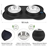 Dog Food Bowls Stainless Steel & Water Dish with No-Spill and Non-Skid, Feeder Bowls with Dog Food Dish for Small Medium Large Size,Dogs,Cats,Puppy Pets, Black, 12oz - Image 2